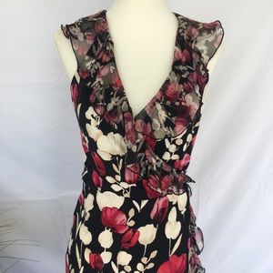 White House Black Market Floral Midi Dress Size 0